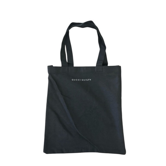 Gucci Guilty Logo Black Cotton Canvas Shopper Tote Bag - Picture 2 of 6